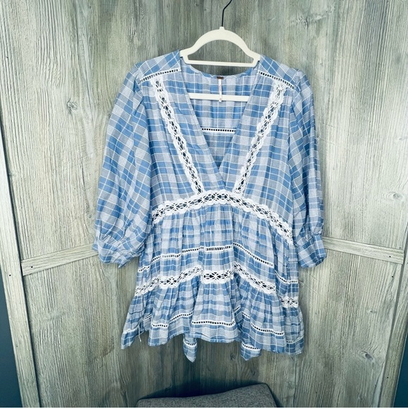 Free People Blue Time Out Lace Tunic - Picture 3 of 9